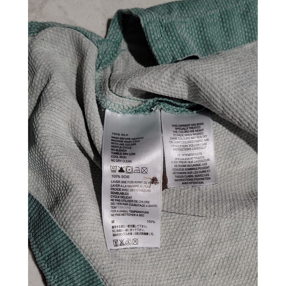 Tommy Bahama Relax 100% Silk Mint Green Hibiscus Floral Hawaiian Tropical M NWOT - Picture 13 of 16